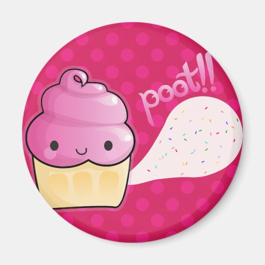 Cupcakes Fart Sprinkles Roze Magneet (Voorkant)