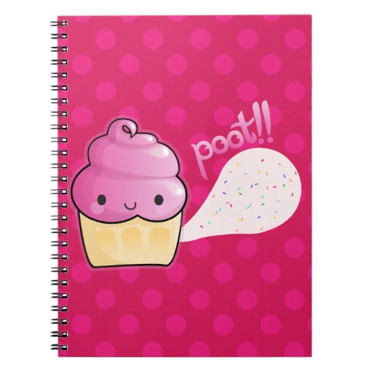 Cupcakes Fart Sprinkles Roze Notitieboek (Voorkant)
