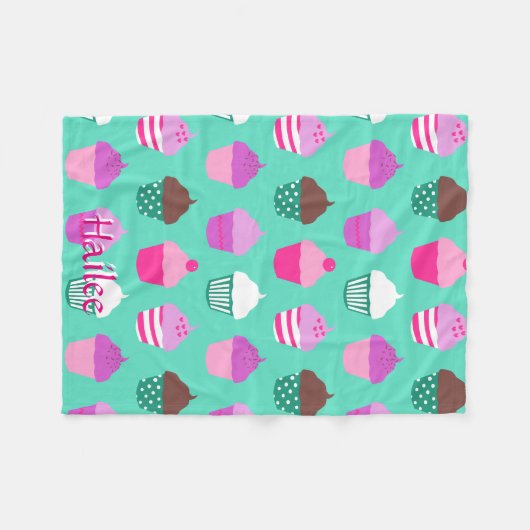 Cupcakes fleece blacket deken (Voorkant (Horizontaal))