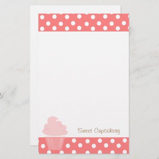 Cupcakes gaan mooi omhoog briefpapier (Voorkant / Achterkant)