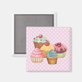 Cupcakes gebak magneet (Voorkant / Achterkant)