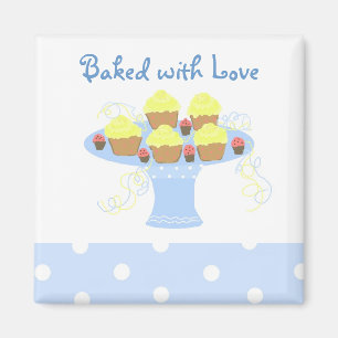 Cupcakes Gebakken met Liefde Magneet