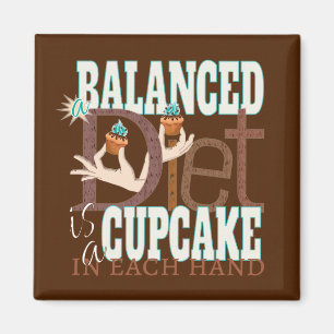Cupcakes gebalanceerd dieet - Gezonde eetbare Humo Magneet