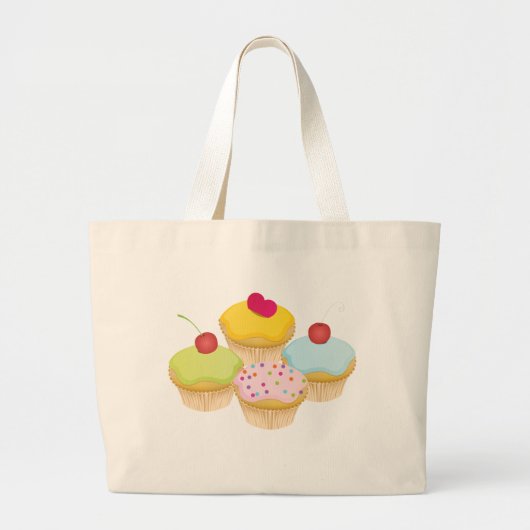 Cupcakes Grote Tote Bag (Voorkant)