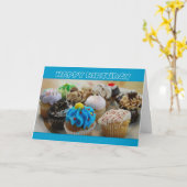 Cupcakes Happy Birthday Humor Kaart (Gele Bloem)