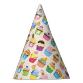 Cupcakes Happy Birthday Voeg Jouw naam Cute Goodie Feesthoedjes (Rechts)