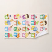 Cupcakes Happy Birthday Voeg Jouw naam Cute Goodie Handdoek (Handdoek)