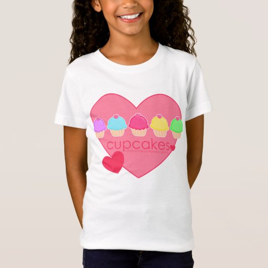 Cupcakes hart voor kinderen t-shirt (Voorkant)