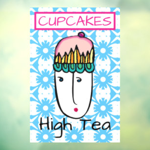 Cupcakes High Tea Raamsticker