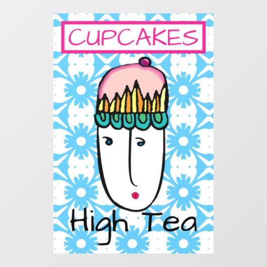 Cupcakes High Tea Raamsticker (Vel)