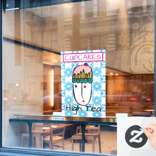 Cupcakes High Tea Raamsticker (Cafe Raam)