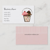 Cupcakes in het Visitekaartje van de mandje (Voorkant / Achterkant)