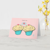 Cupcakes in Love Custard CustardBlueBlue Valentijn Kaart (Gele Bloem)