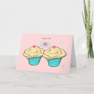 Cupcakes in Love Custard CustardBlueBlue Valentijn Kaart