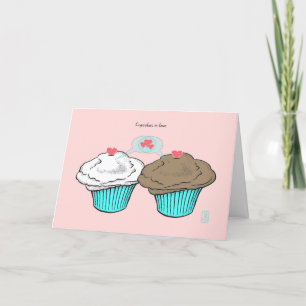 Cupcakes in Love VanillaChocoBlueBlue-Valentijn Kaart