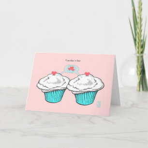 Cupcakes in Love VanillaVanillaBlueBlue-Valentijn Kaart