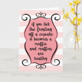 Cupcakes in Muffins Funny Birthday Card Kaart (Gele Bloem)