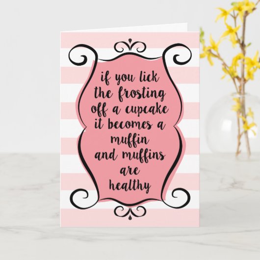 Cupcakes in Muffins Funny Birthday Card Kaart (Gele Bloem)