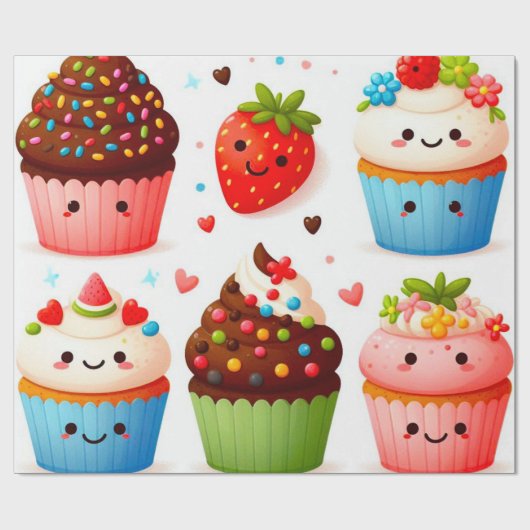 Cupcakes inpakpapier (Vlak)