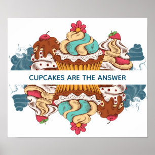 Cupcakes is het Gezegde Antwoord Funny Poster