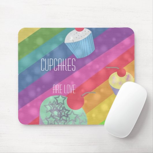 Cupcakes is Love mousepad Muismat (Met muis)
