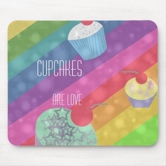 Cupcakes is Love mousepad Muismat (Voorkant)