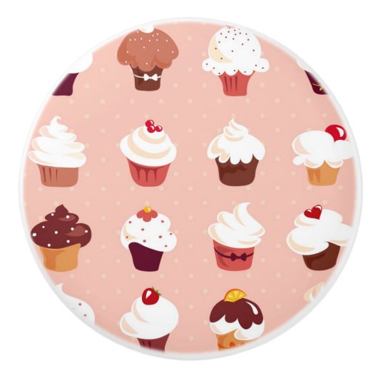 Cupcakes Keramische Knop (Voorkant)