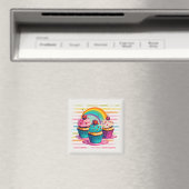Cupcakes, Kersen en Regenbogen Magneet (Insitu (Vaatwasser))