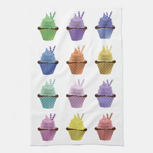 Cupcakes Kitchen Towel Theedoek (Verticaal)