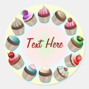 Cupcakes Kleurrijke Circle Sticker