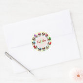 Cupcakes Kleurrijke Circle Sticker (Envelop)