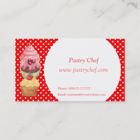 Cupcakes koekjes Pastries visitekaartje (Voorkant)