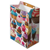 Cupcakes kunstwerk medium cadeauzakje (Voorkant Gekanteld)