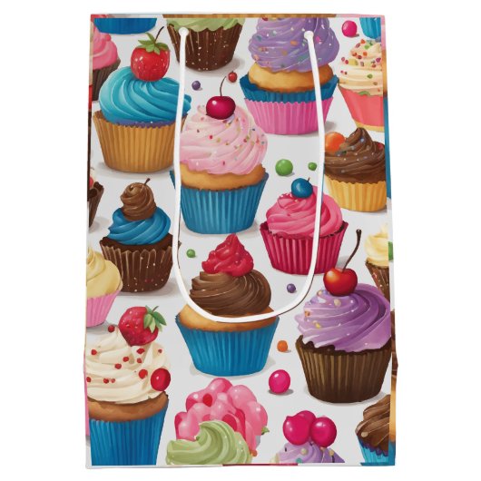 Cupcakes kunstwerk medium cadeauzakje (Achterkant)