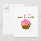 Cupcakes maken het leven beter briefkaart (Voorkant / Achterkant)