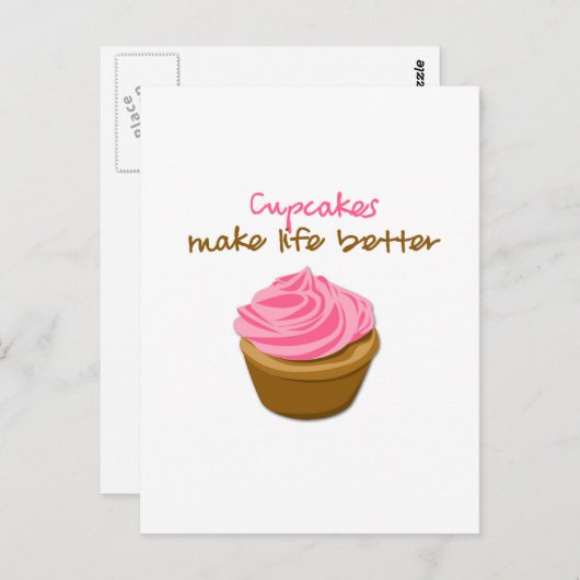 Cupcakes maken het leven beter briefkaart (Voorkant / Achterkant)