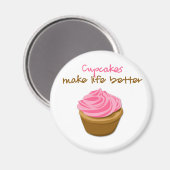 Cupcakes maken het leven beter magneet (Voorkant / Achterkant)