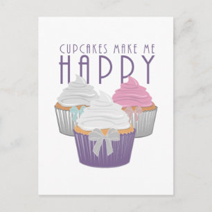 Cupcakes maken me gelukkig briefkaart