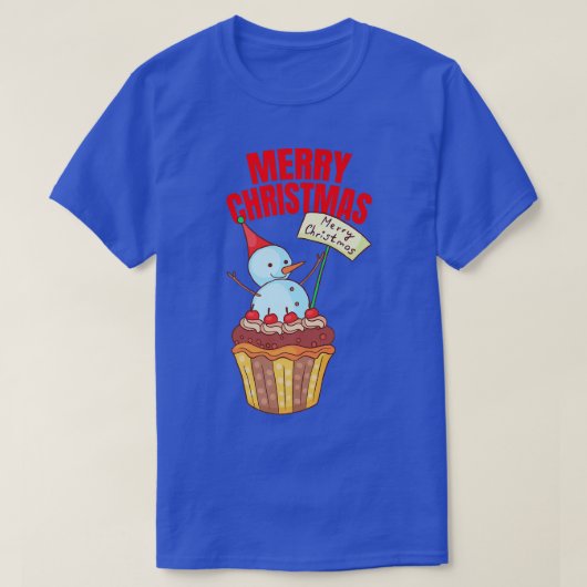 Cupcakes Merry Kerstmis XMAS Bakery Bake B T-shirt (Design voorkant)