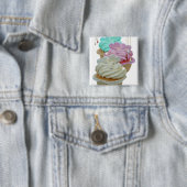 Cupcakes met Bling. Vierkante Button 5,1 Cm (In situ)