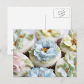 cupcakes met bloemijsjes briefkaart (Voorkant / Achterkant)