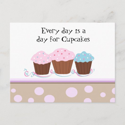 Cupcakes met een Cute Gezegde Briefkaart (Voorkant)