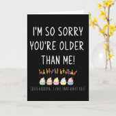 Cupcakes met kaarsen Grappige Beste Vriend Verjaar Kaart (Gele Bloem)