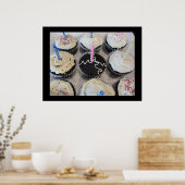 Cupcakes met kaarsen poster (Keuken)
