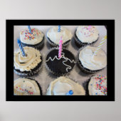Cupcakes met kaarsen poster (Voorkant)