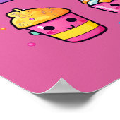 Cupcakes met lachende gezichten poster (Hoek)