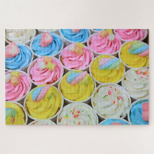 Cupcakes met pasta-kantelen legpuzzel (Horizontaal)