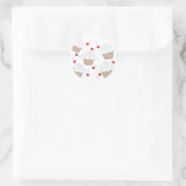 Cupcakes met Pastel Sprinkles & Kersen Ronde Sticker (Tas)