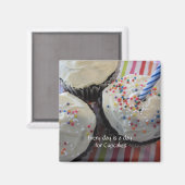 Cupcakes met schattige spreuk magneet (Voorkant / Achterkant)