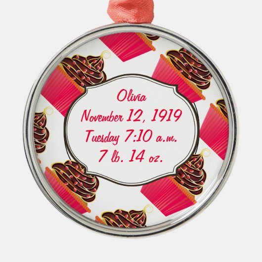 Cupcakes Metalen Ornament (Voorkant)